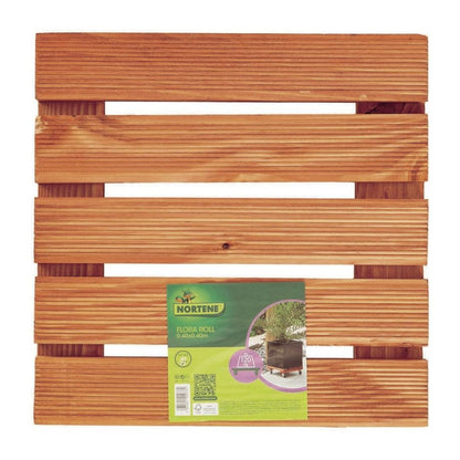 Soporte Con Ruedas Madera Flora Roll 30x30 Cm Nortene_0