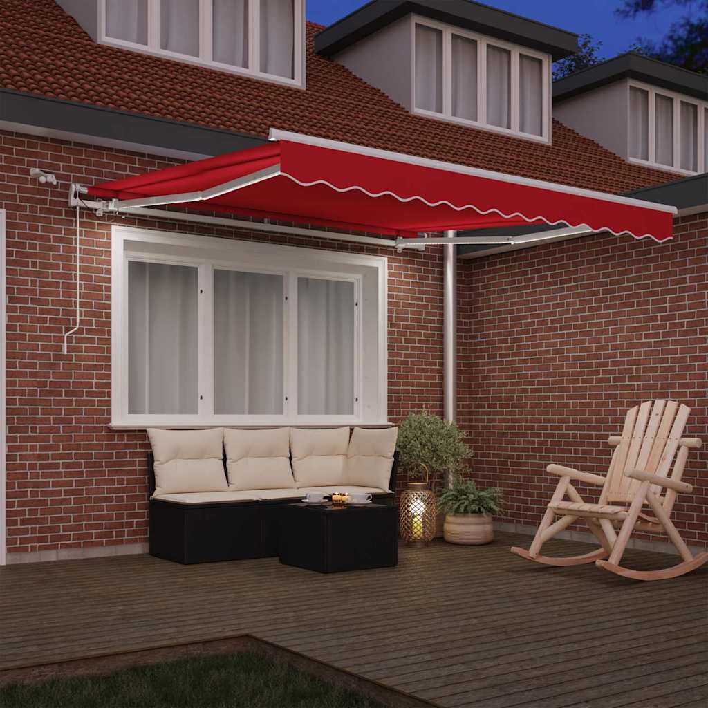 Toldo Retráctil Rojo 300 X 250 Cm Poliéster_2