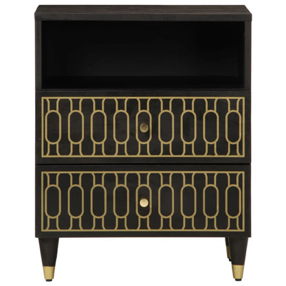 Mesita De Noche Madera Maciza De Mango 50x33x60 Cm_1