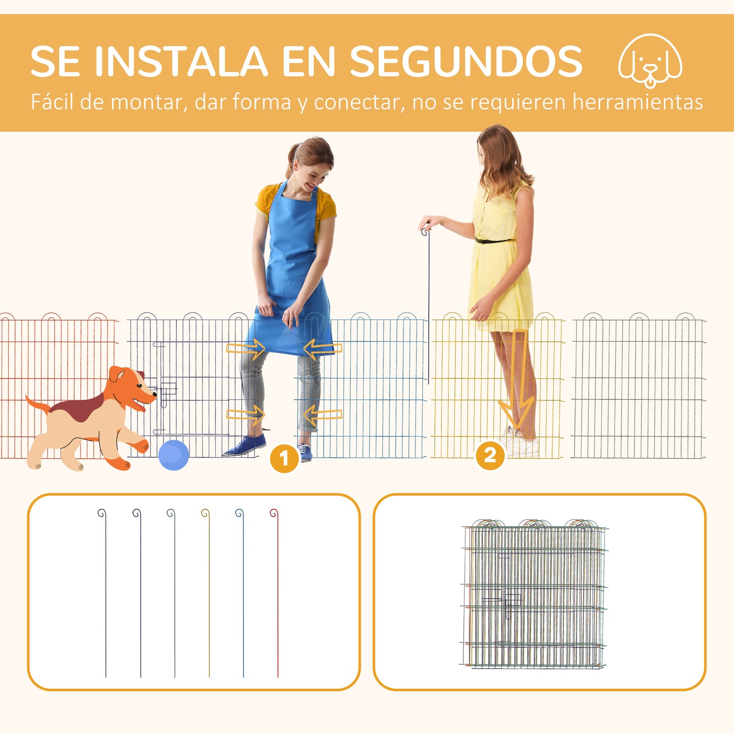 Pawhut Parque Plegable Para Perros De 6 Paneles_3