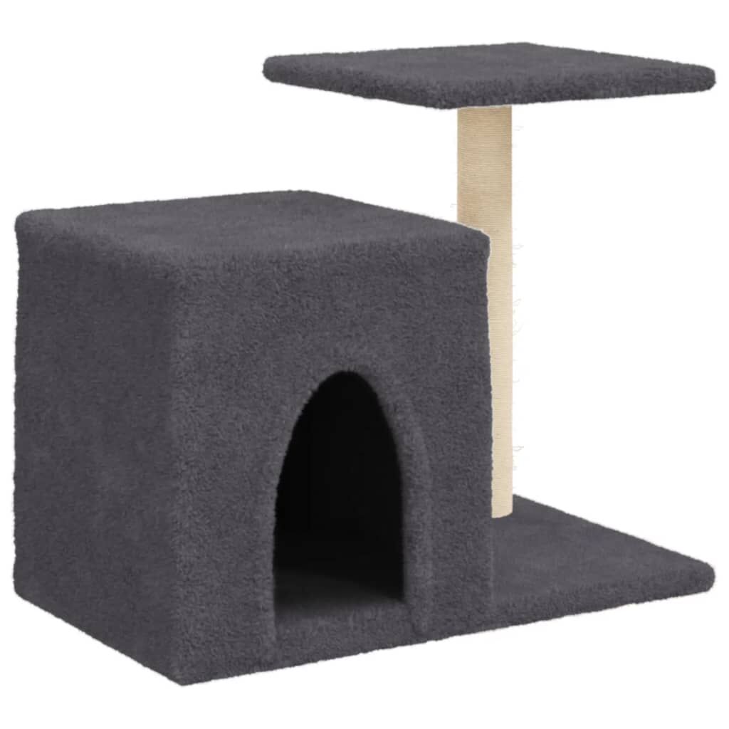 Vidaxl Rascador Para Gatos Con Postes De Sisal Gris Oscuro 50,5 Cm_0
