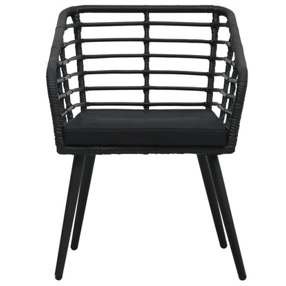 Vidaxl Set De Mesa Y Sillas De Jardín 3 Piezas Ratán Sintético Negro_4