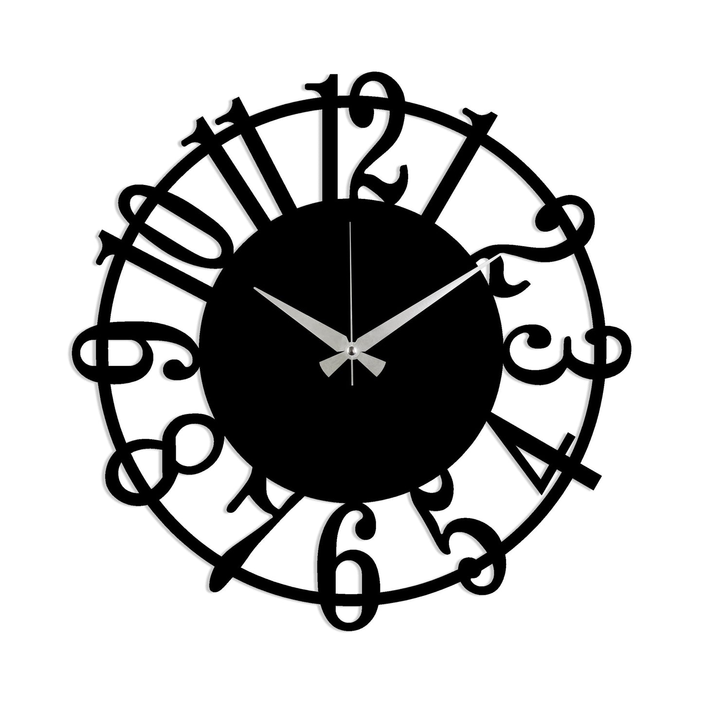 Reloj De Pared Circular Metal Estilo Números_0
