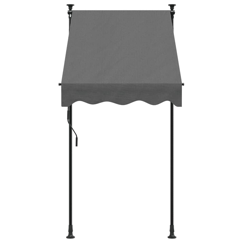 Toldo Retráctil De Tela Y Acero Gris Antracita 100x150 Cm_2