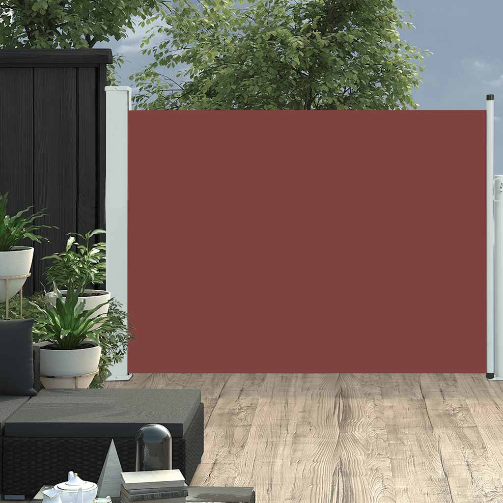 Vidaxl Toldo Lateral Retráctil De Jardín Marrón 100x500 Cm_1