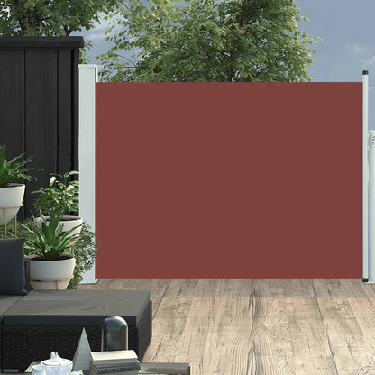Vidaxl Toldo Lateral Retráctil De Jardín Marrón 100x500 Cm_1