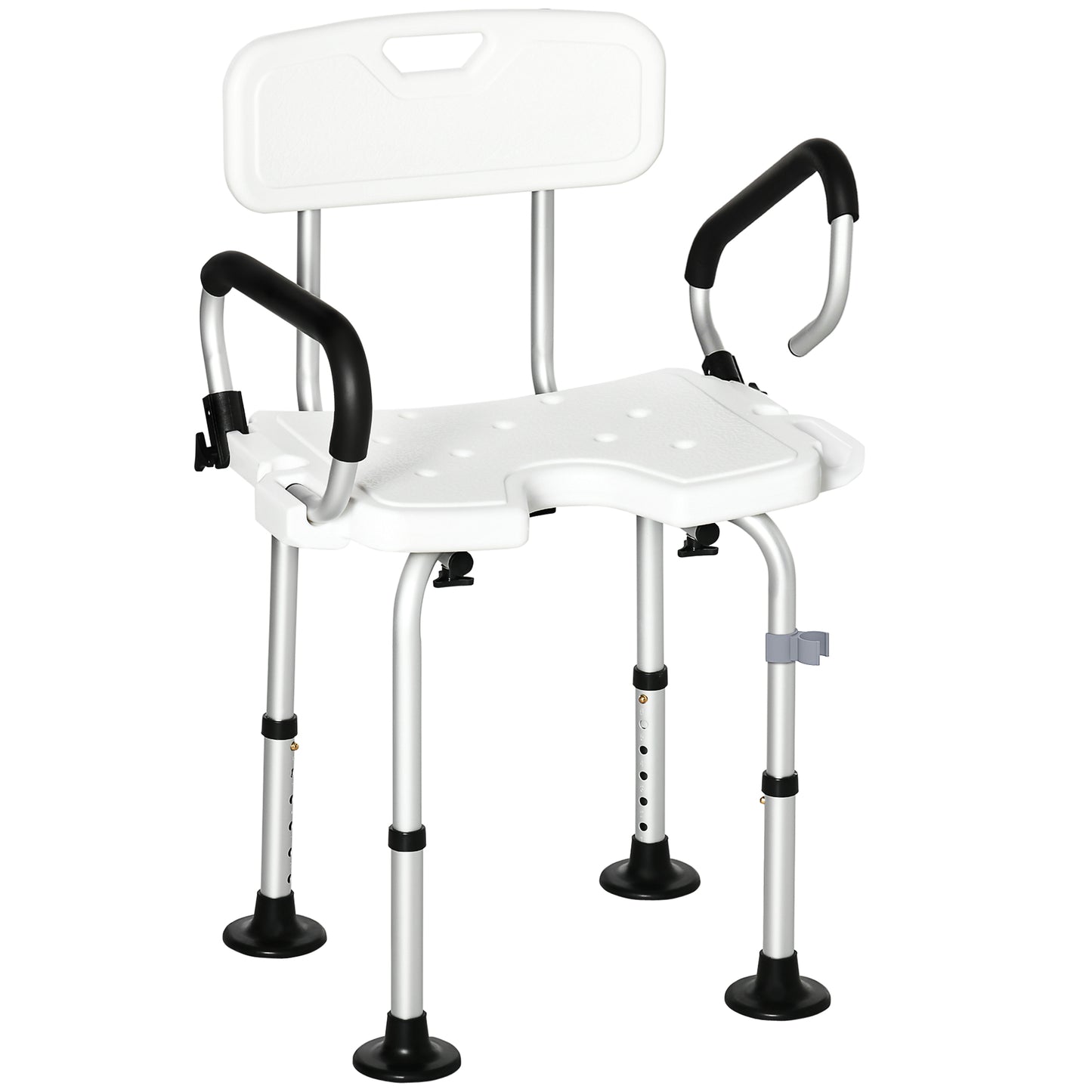 Homcom Silla Ducha Personas Mayores Antideslizante Con Altura Ajustable_0