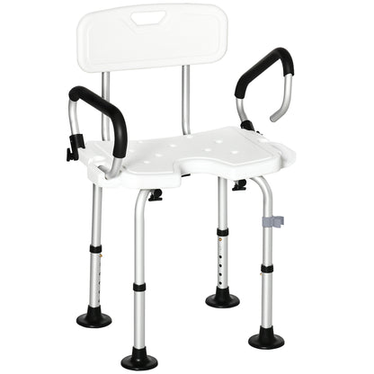 Homcom Silla Ducha Personas Mayores Antideslizante Con Altura Ajustable_0