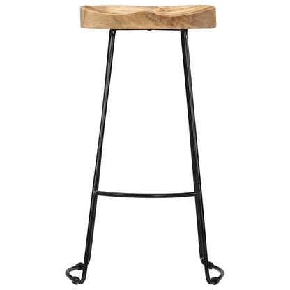 Taburetes De Cocina Gavin 2 Unidades Madera Maciza De Mango_1