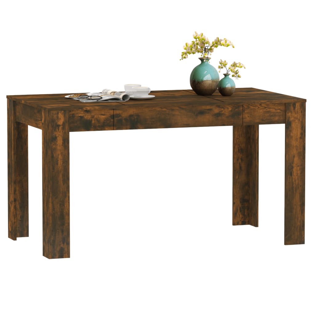 Mesa Comedor Madera Contrachapada Roble Ahumado 140x74,5x76 Cm_4