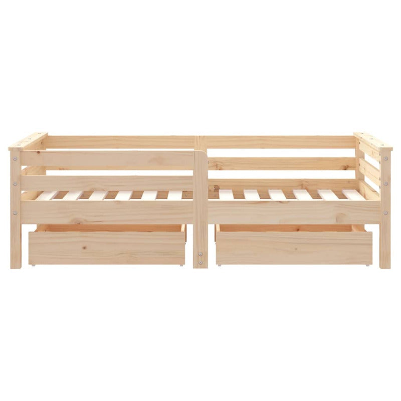 Vidaxl Estructura De Cama Para Niños Con Cajones Madera Pino 70x140 Cm_5