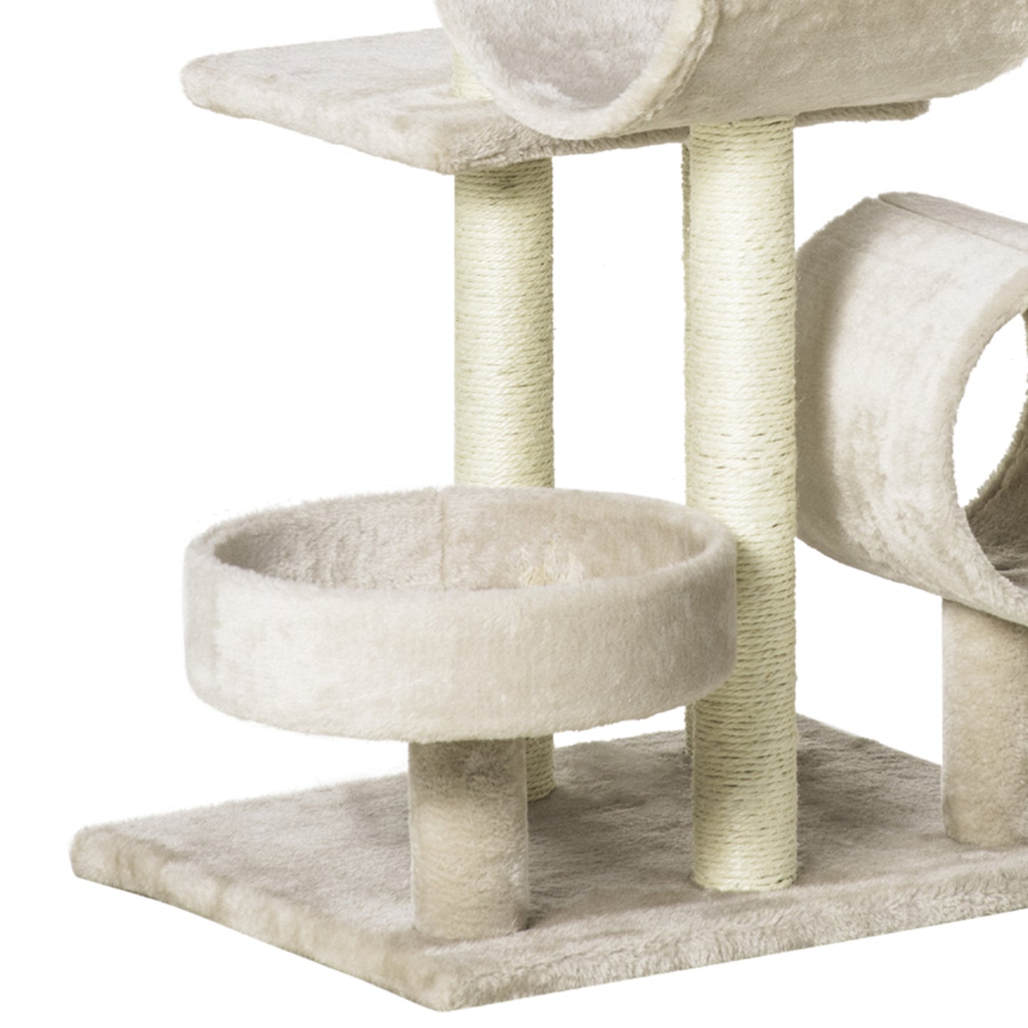 Pawhut Rascador Para Gatos 105cm Árbol Rascador Grande Centro Actividad Sisal_3