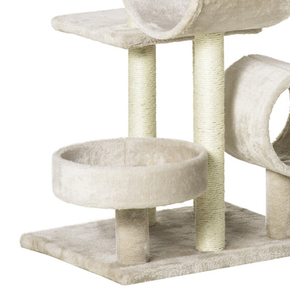 Pawhut Rascador Para Gatos 105cm Árbol Rascador Grande Centro Actividad Sisal_3