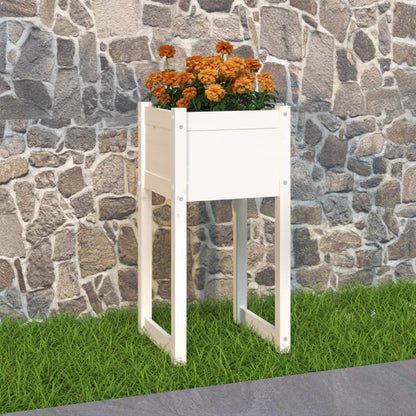 Jardinera Madera Maciza De Pino Blanco 40x40x81 Cm_1