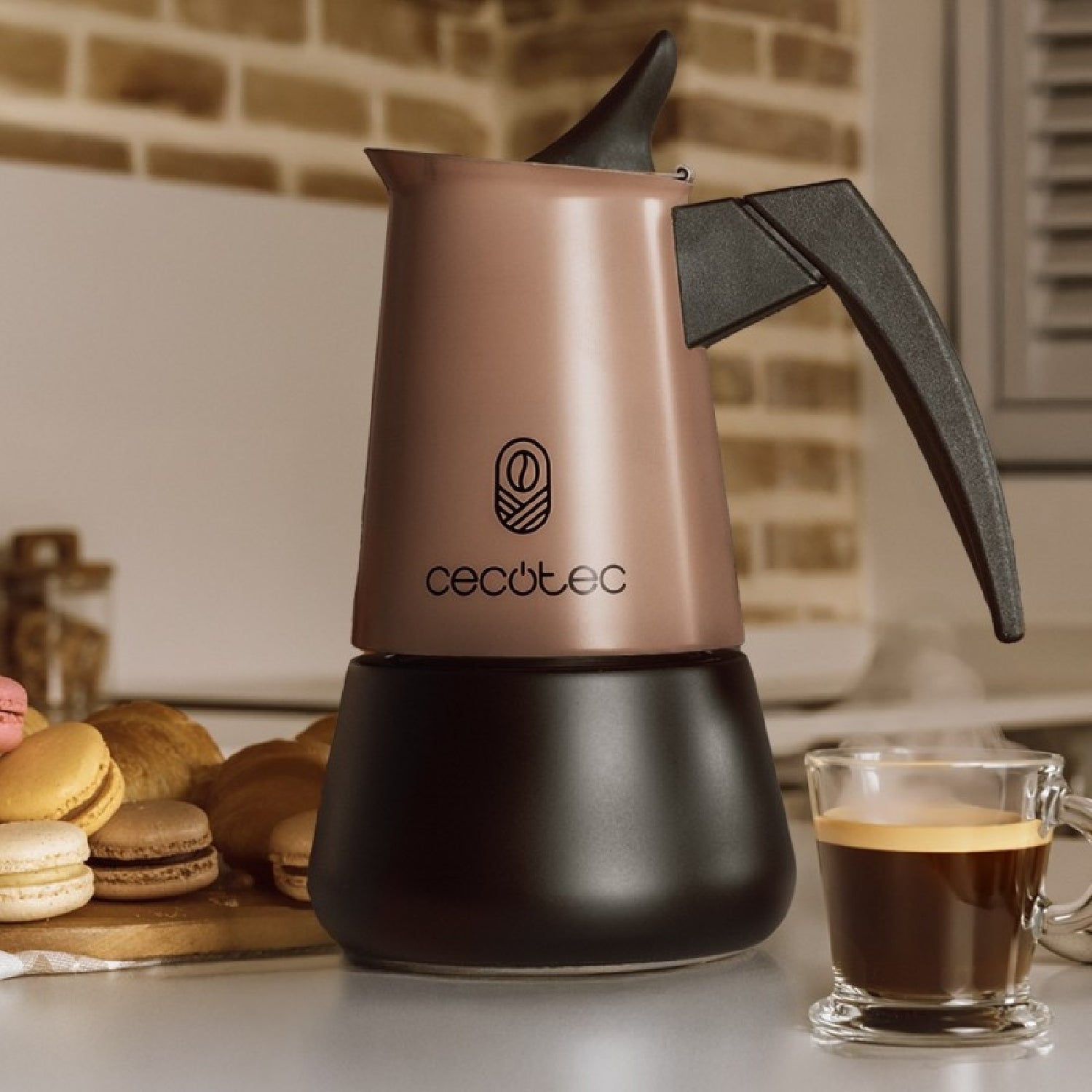 Cecotec Cafetera Italiana Piccolina 600 Bronze. 300ml, 6 Tazas De Café, Acero Inoxidable, Apta Todas Superficies, Filtro_2