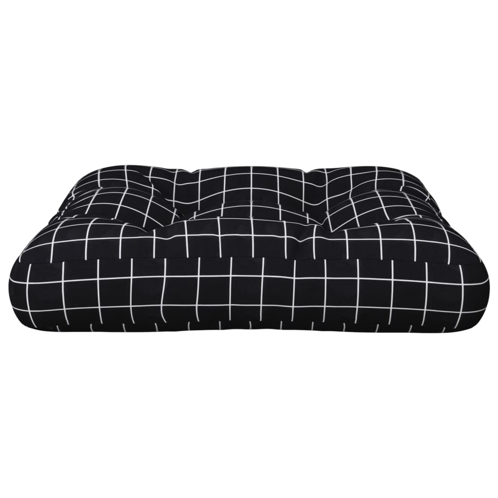 Vidaxl Cojín Para Palés Tela A Cuadros Negro 50x50x12 Cm_4