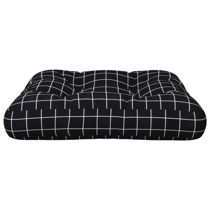 Vidaxl Cojín Para Palés Tela A Cuadros Negro 50x50x12 Cm_4