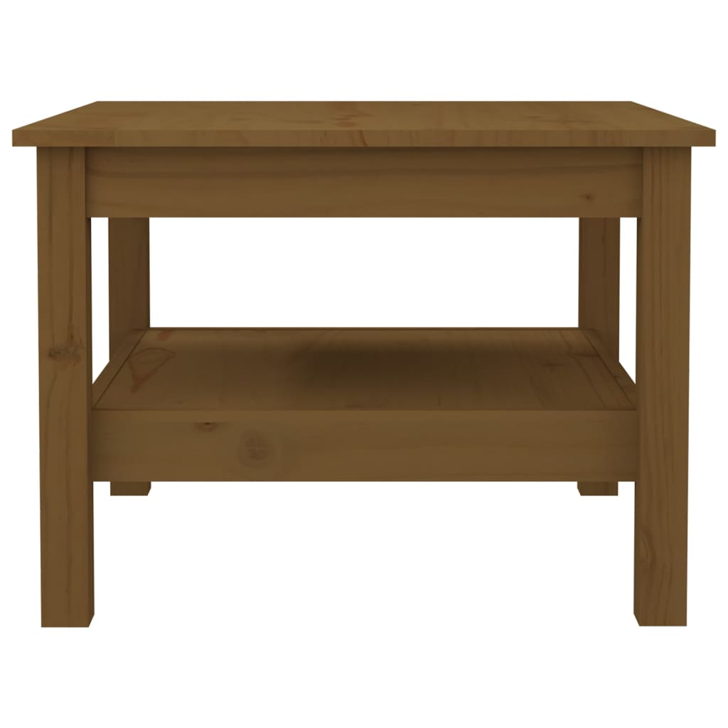 Mesa De Centro Madera Maciza De Pino Marrón Miel 55x55x40 Cm_1