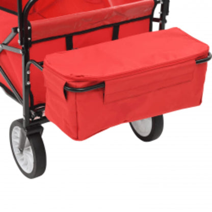 Carrito De Mano Plegable De Acero Con Capota Rojo_4