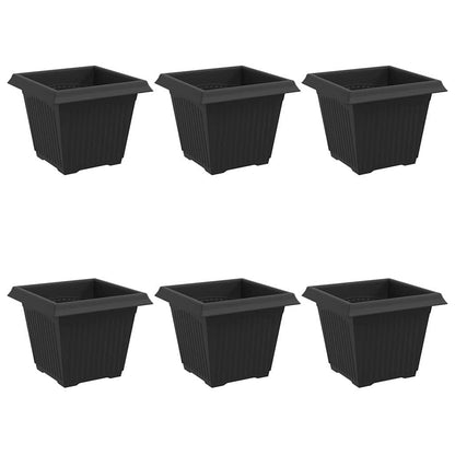 Maceta Cuadrada Para Flores 6 Pcs Negro 20 X 20 X 16 Cm_0