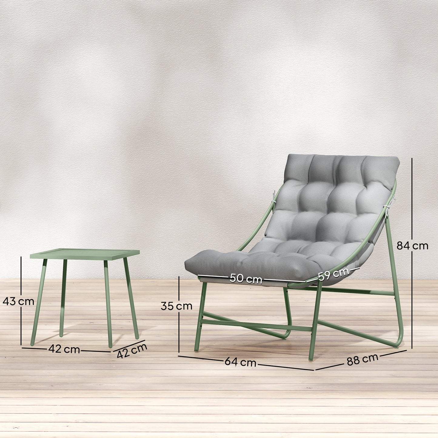 Outsunny Conjunto De Mesa Y Sillas De Terraza Exterior Con Cojines Gris Claro_2
