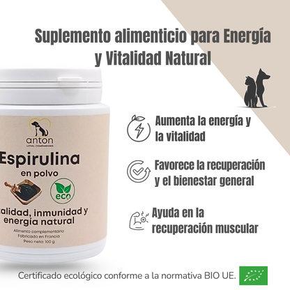 Suplemento natural para perros y gatos – Espirulina ECO Vitalidad & Defensas 100 g_1