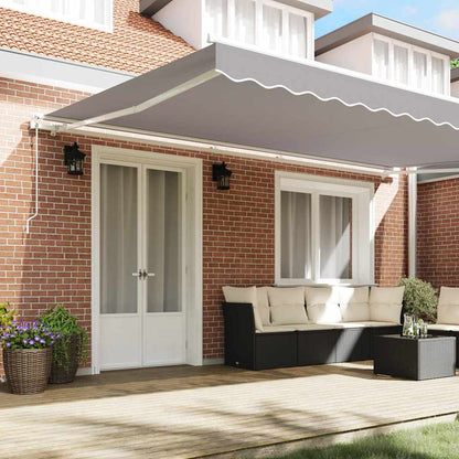 Toldo Retráctil Gris Claro 500 X 350 Cm Tela Y Aluminio_2