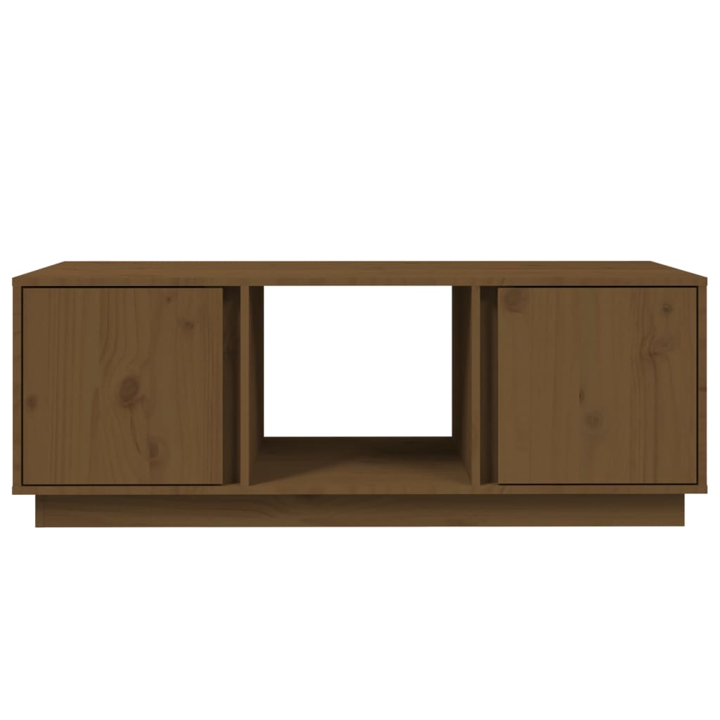 Mesa De Centro Madera Maciza De Pino Marrón Miel 110x50x40 Cm_3