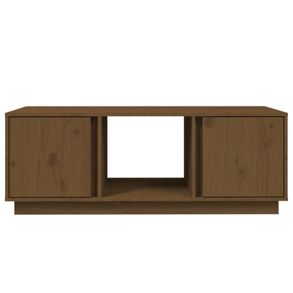 Mesa De Centro Madera Maciza De Pino Marrón Miel 110x50x40 Cm_3