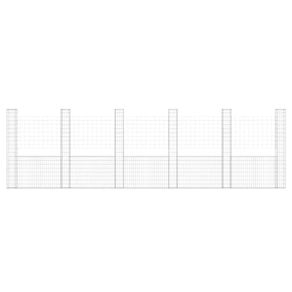 Cesta De Gaviones Forma De U 6 Postes De Hierro 620x20x200 Cm / Vetonek_2