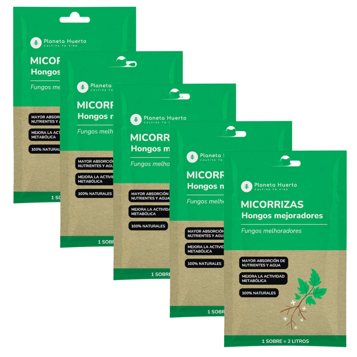Pack Micorrizas Planeta Huerto 5 uds para 10L