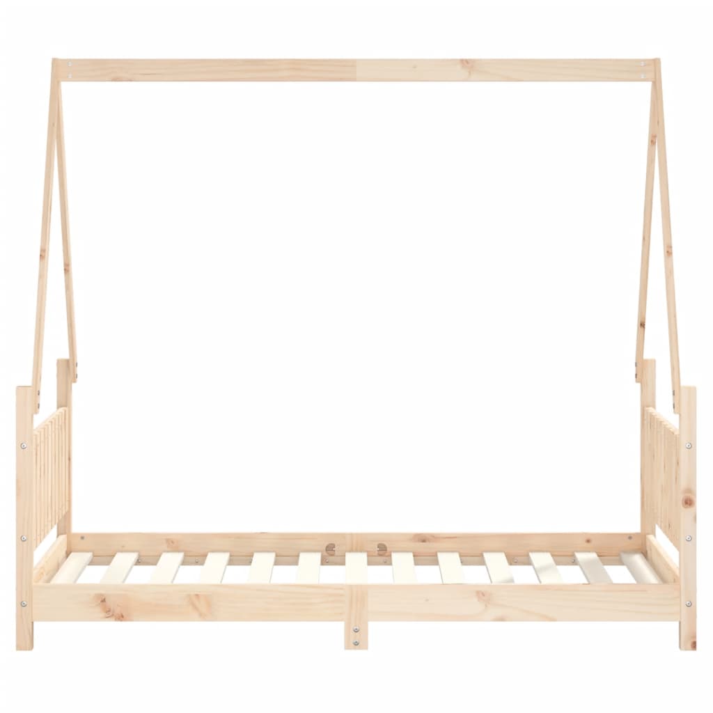 Estructura De Cama Para Niños Madera Maciza De Pino 80x160 Cm / Vetonek_4
