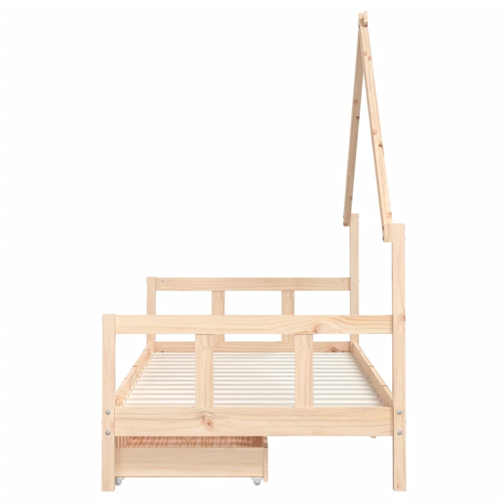 Estructura De Cama Infantil Con Cajones Madera Pino 90x190 Cm / Vetonek_3