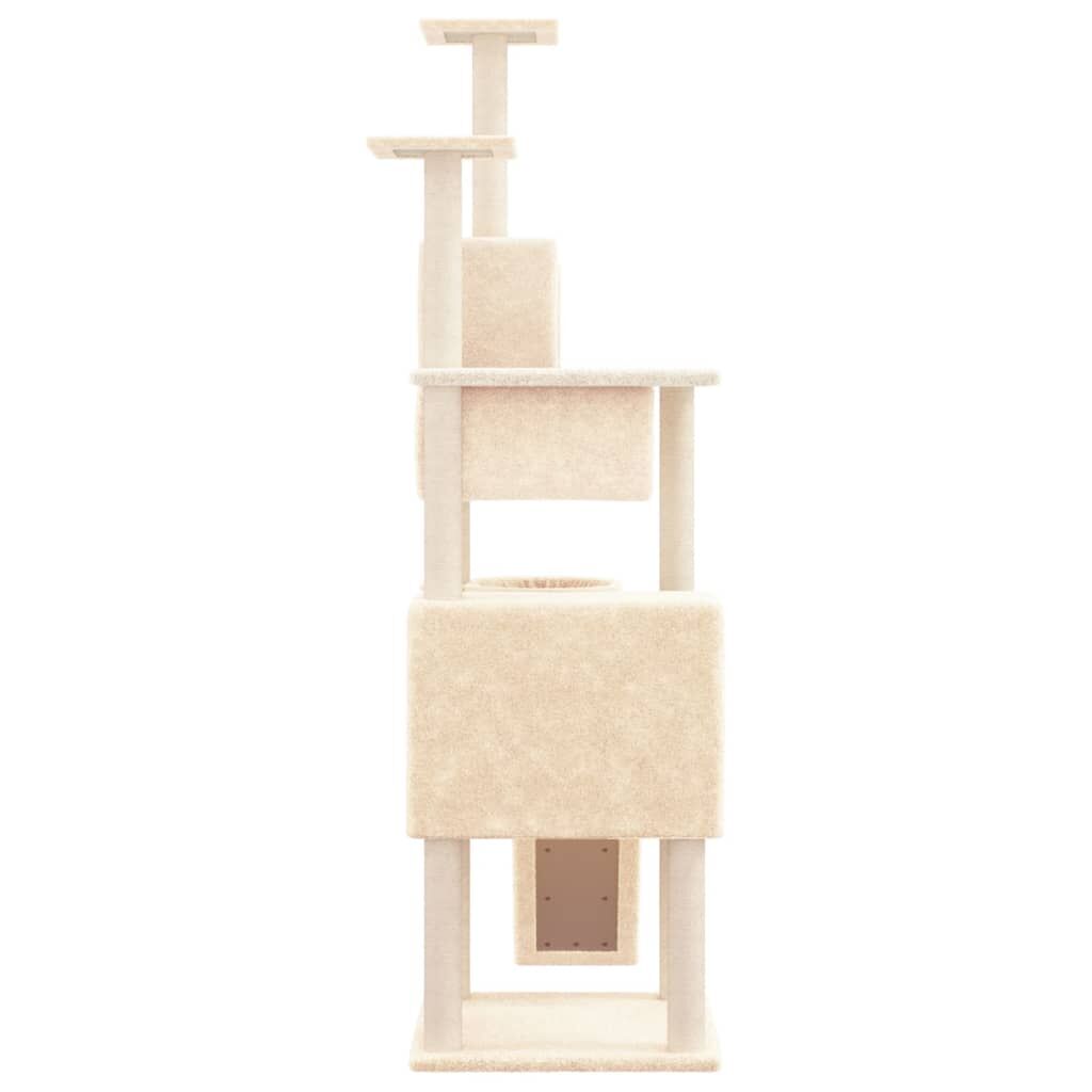 Vidaxl Rascador Para Gatos Con Postes De Sisal Color Crema 168 Cm_3