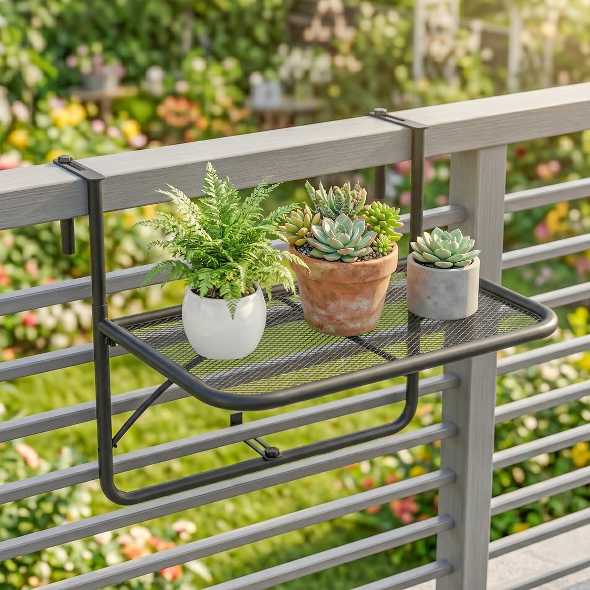 Outsunny Mesa Colgante Balcón Altura Ajustable En 3 Posiciones Carga 30kg_3
