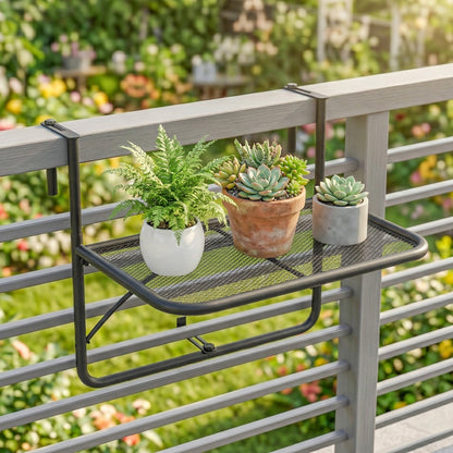 Outsunny Mesa Colgante Balcón Altura Ajustable En 3 Posiciones Carga 30kg_3