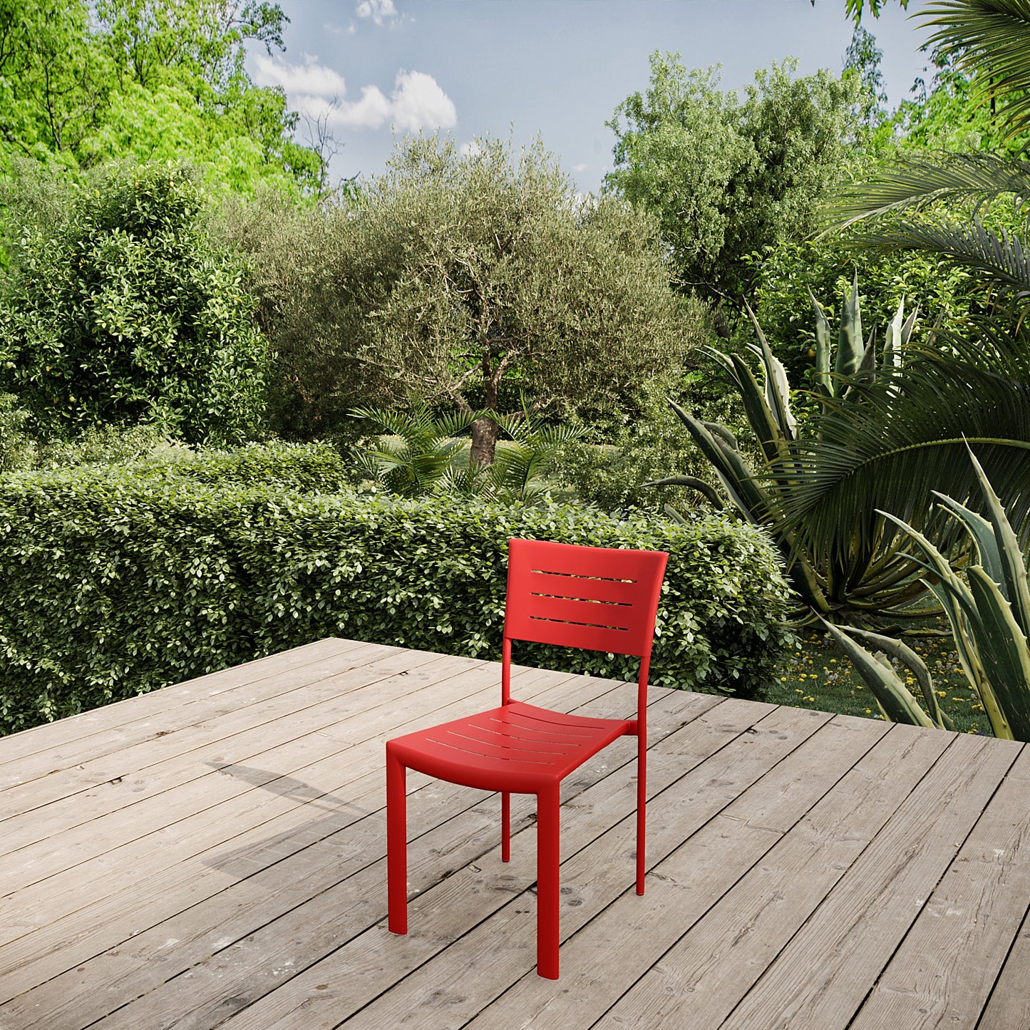Lote De 4 Sillas De Jardín Apilables Inari - Aluminio - Muebles De Jardín - 45x59,5xh84cm_5