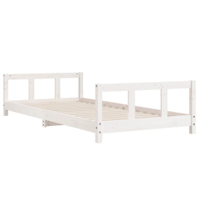 Vidaxl Estructura De Cama Para Niños Madera De Pino Blanco 90x200 Cm_5