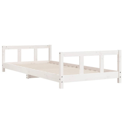 Vidaxl Estructura De Cama Para Niños Madera De Pino Blanco 90x200 Cm_5