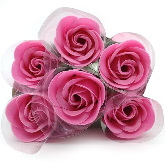 6 Rosas Con Pétalos De Jabón Aromático Para Baño Relax (rosa) - Regalo Original Para Días Especiales - Aroma Atalcado_0