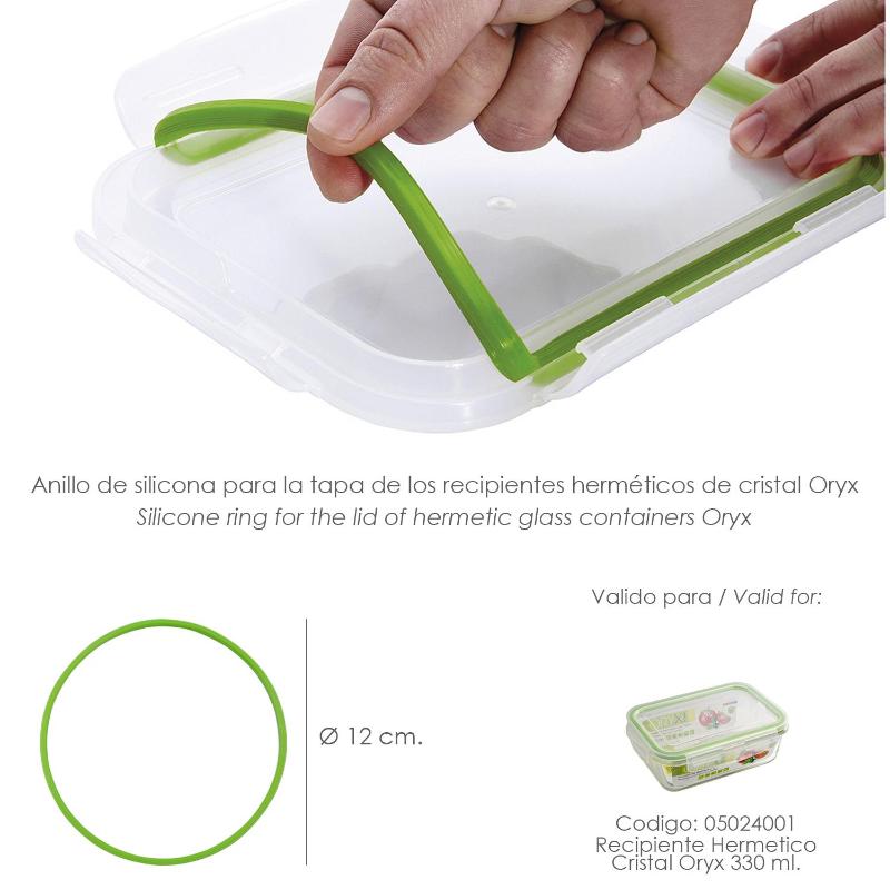 Anillo Silicona Para Recipiente Hermetico Cristal Rectangular 330 Ml._1