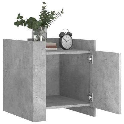 Mesita De Noche Madera De Ingeniería Gris Hormigón 45x50x50 Cm_1