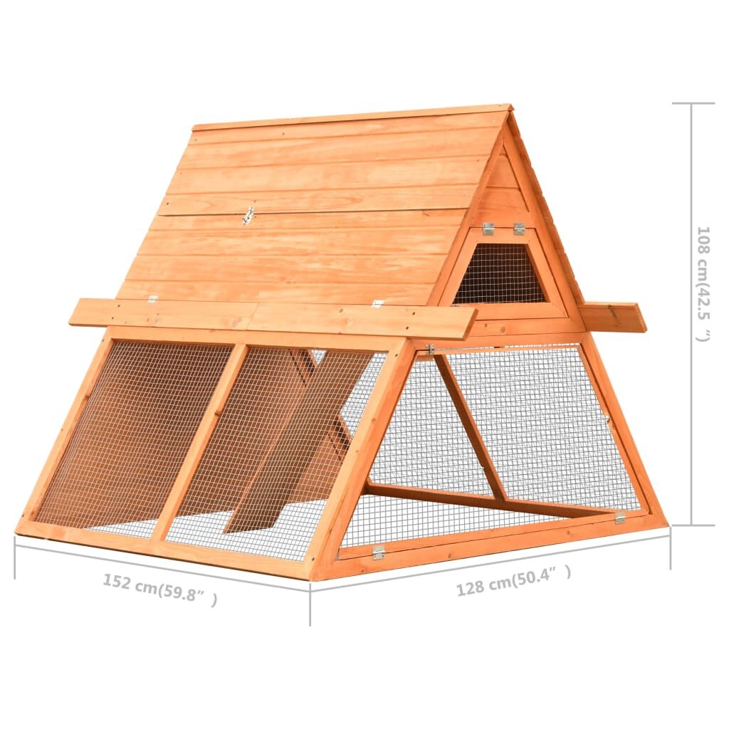 Vidaxl Conejera De Madera Maciza De Pino Y Abeto 152x128x108 Cm_2