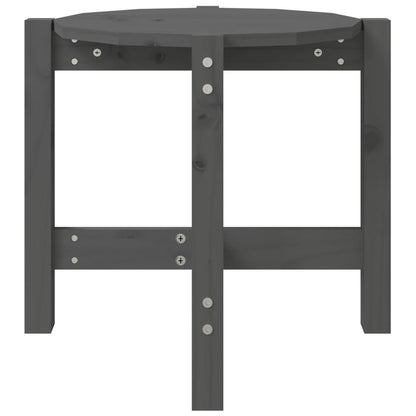 Mesa De Centro De Madera Maciza De Pino Gris Ø52,5x45 Cm_3