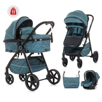Carrito De Bebé Trio Convertible Misty Hasta 22 Kg Aloe_0