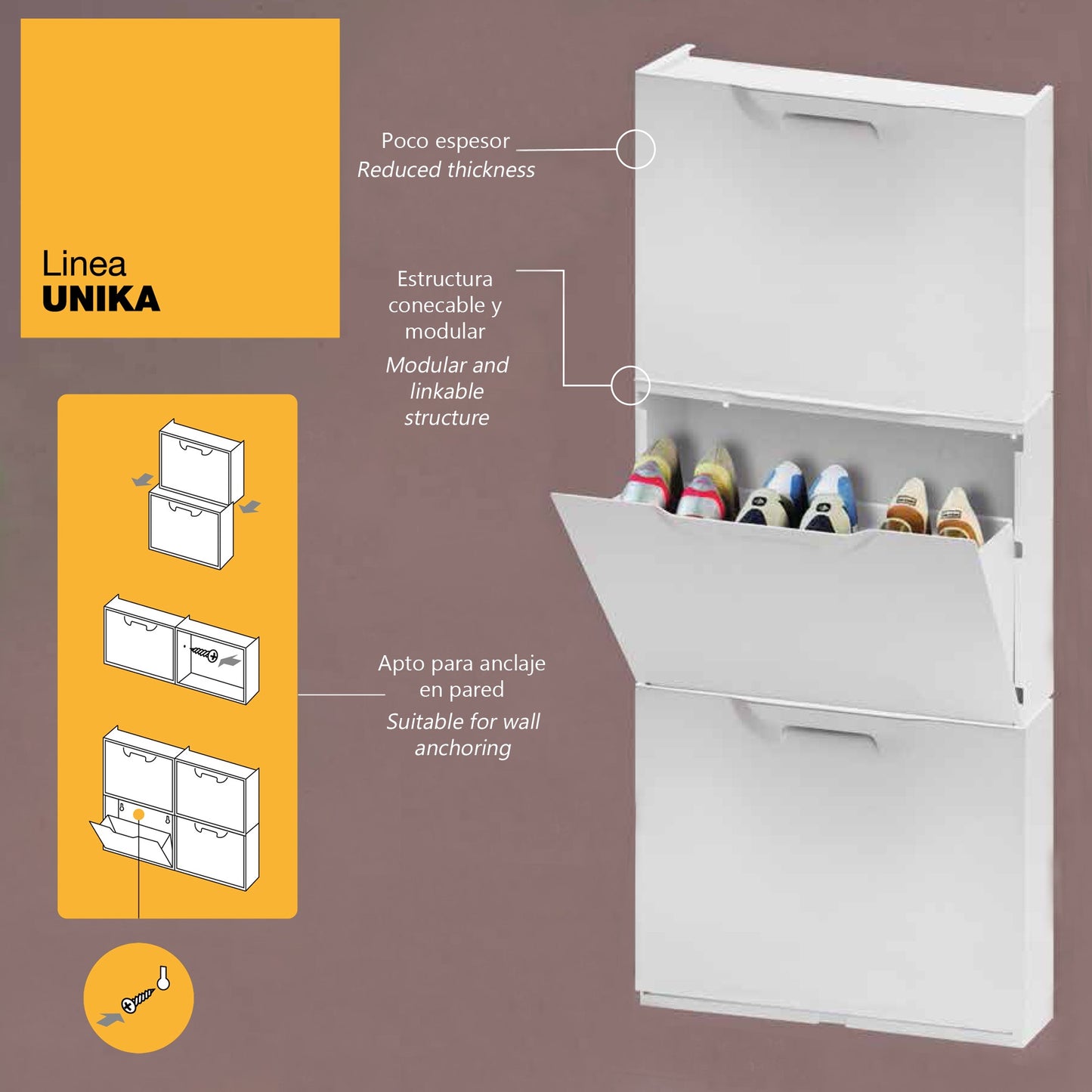 Zapatero En Polipropileno Color Azul