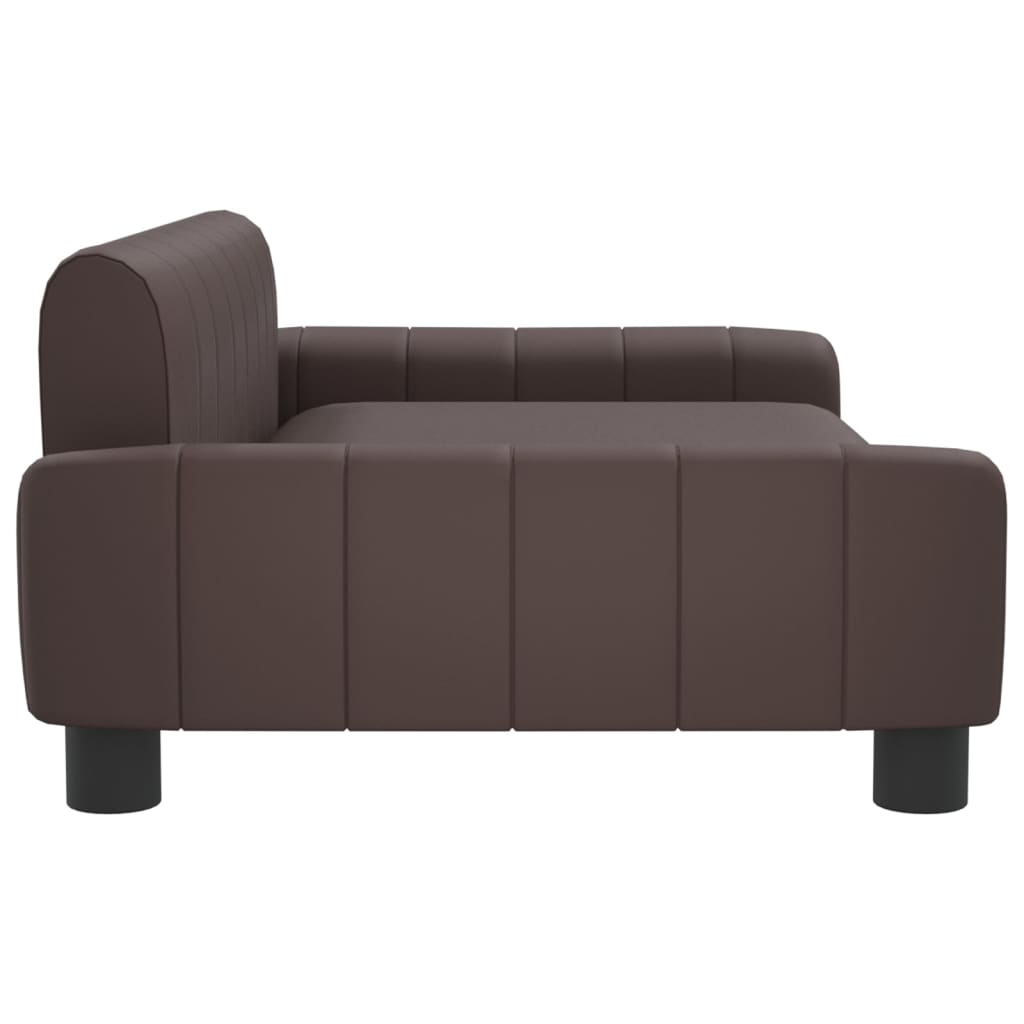 Cama Para Perros De Cuero Sintético Marrón 90x53x30 Cm / Vetonek_3