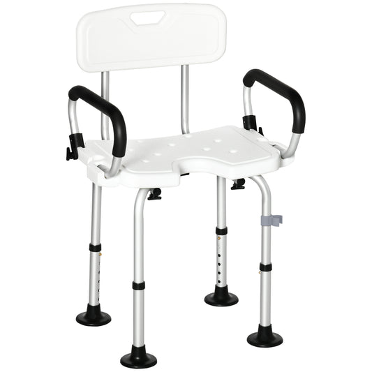 Homcom Silla Ducha Personas Mayores Antideslizante Con Altura Ajustable_0