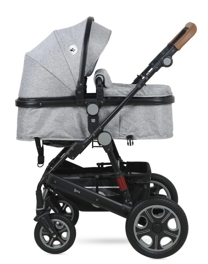 Carro De Bebé Tres Piezas Convertible Lora Hasta 15 Kg Cool Grey Elephants_1