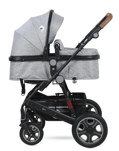 Carro De Bebé Tres Piezas Convertible Lora Hasta 15 Kg Cool Grey Elephants_1